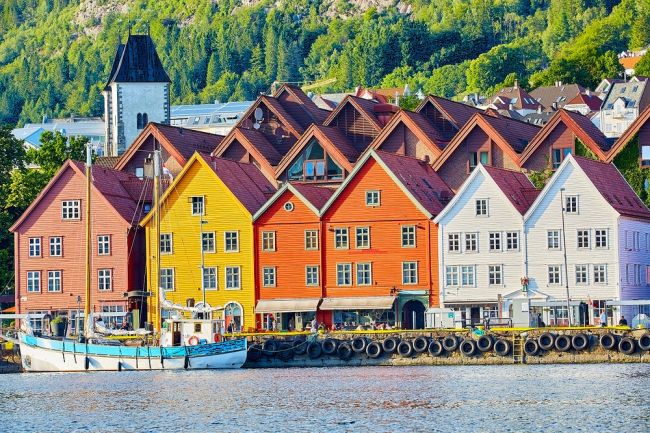 Bergen Bryggen színes házai
